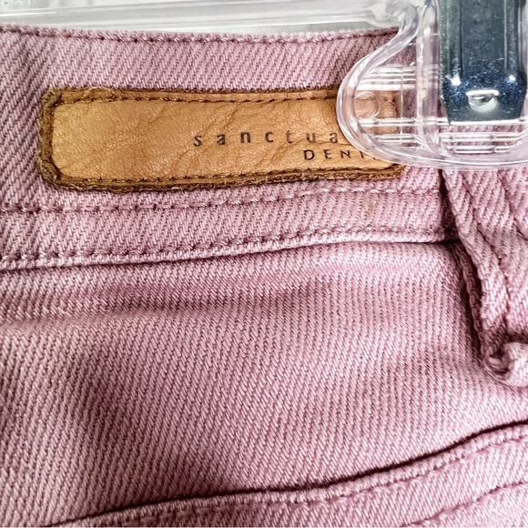 Sanctuary Embroidered Mid Rise Skinny Jeans in Dusty Rose Women’s Sz 27 - Picture 5 of 10